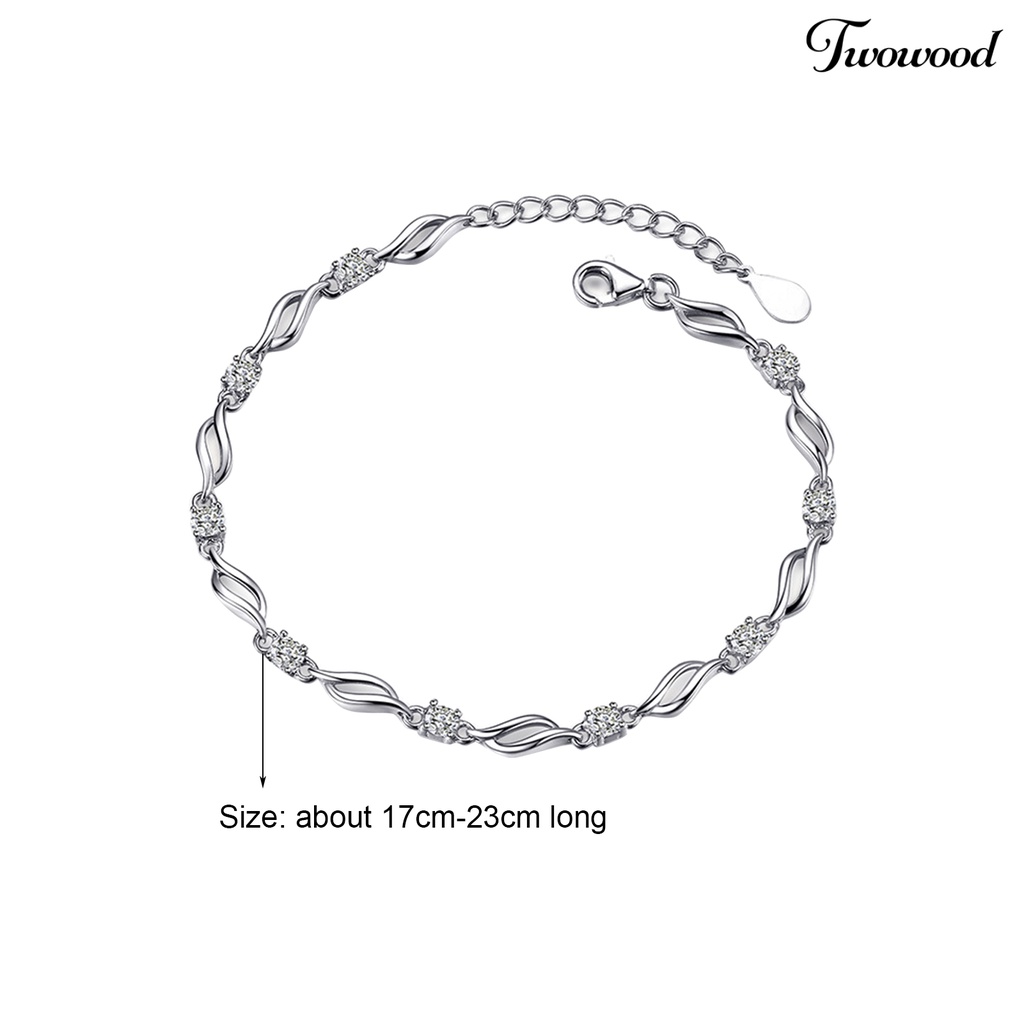 Gelang Rantai Berlian Imitasi Adjustable Untuk Wanita