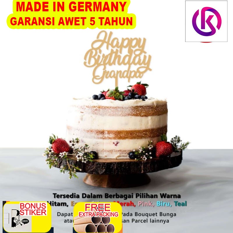

Terlaris Cake Topper Acrylic - Happy Birthday GRANDPA - Topper Kue Akrilik