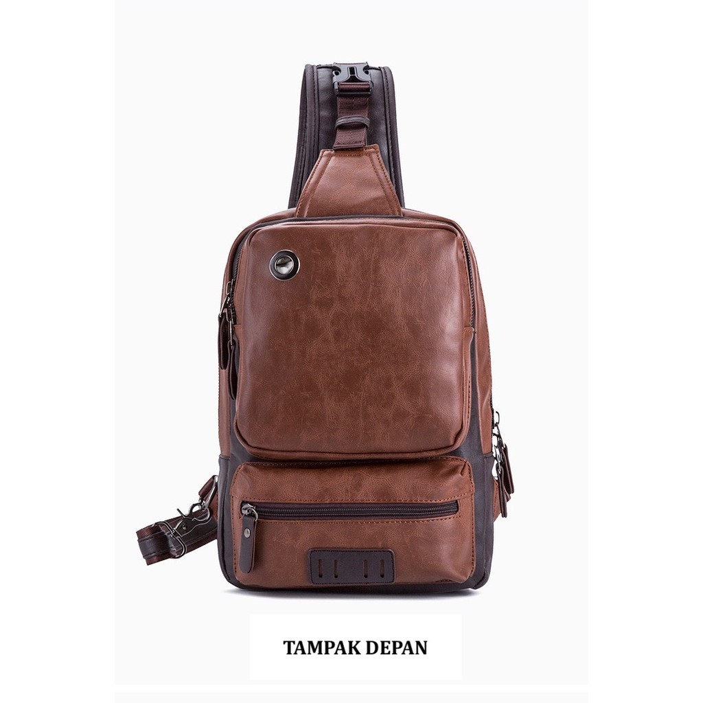 TAS DADA SELEMPANG RANSEL PRIA FASHION KOREA TERBARU 2020 KULIT PU 7713