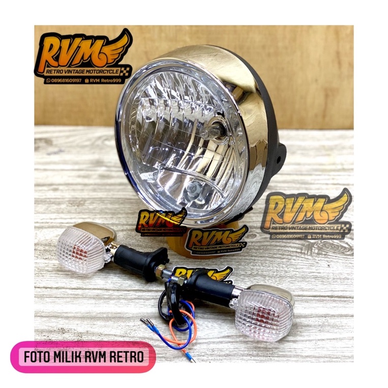 Lampu Sen ninja ss - Ninja R - Ninja RR Chrome set Lampu depan Tiger revo headlamp tiger barong