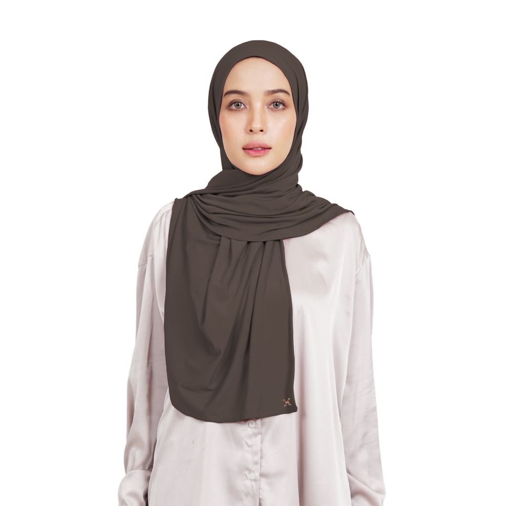 Hameeda - Hannah Instant Hijab | Jersey Bergo Pashmina-Brunette