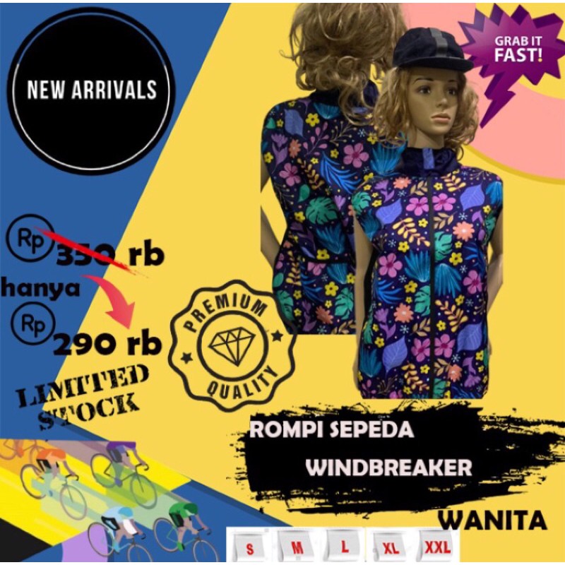 Rompi sepeda windbreaker high quality
