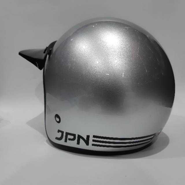 Helm Jpn retro Silver Gloss pet panjang