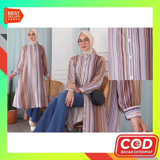 Tunik Wanita Kondangan Gratis Ongkir Korean Style Oversize Motif Modern Y2L5 Terlaris Cod Original M