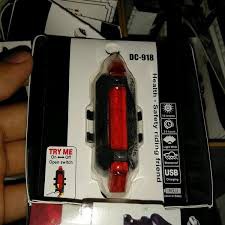 Lampu Belakang Sepeda LED Batterai Charger USB