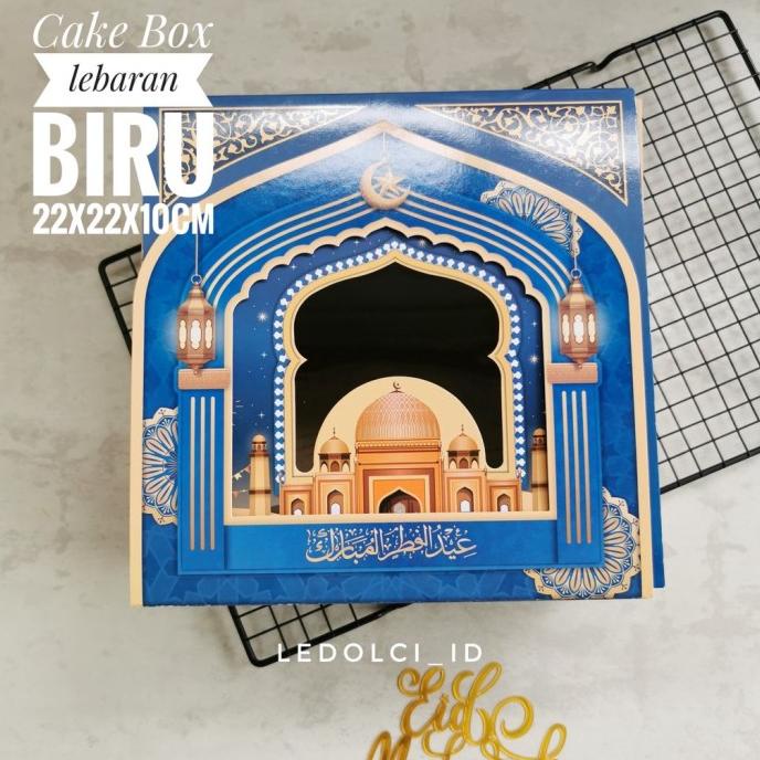 

CAKE BOX DUS KOTAK KUE HAMPERS LEBARAN IDUL FITRI BIRU 22 X 22 X 10 CM ledolci92 Ayo Beli