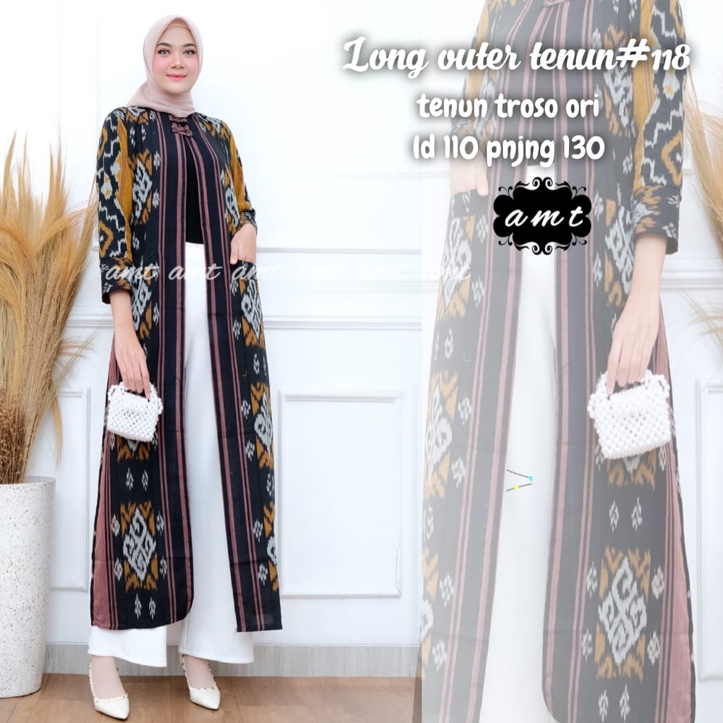 Long Outer Batik Tenun Premium by Butik Batik Solo kode LONG OUTER TENUN SERIES 2
