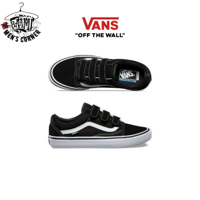 Vans Old Skool Velcro Pro Black White Original