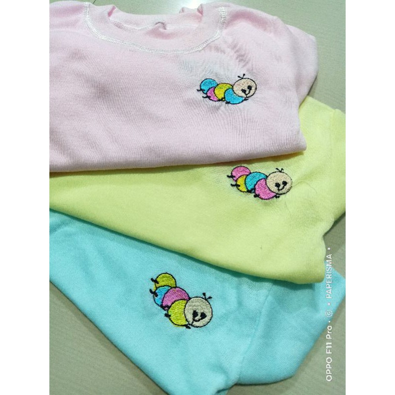 3 Pcs Kaos Oblong Bayi Bordir OSHUKA Kaos Stali Bayi Kaos Oblong Harian Bayi SMLXL Size 3-24 Bulan Kaos Oblong Bayi Perempuan Laki laki Unisex Halus lembut Adem