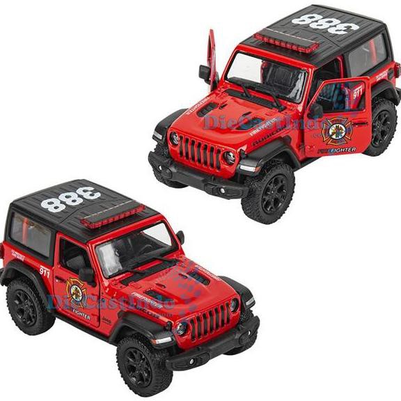 Kinsmart - Jeep Wrangler 2018 Police - Merah