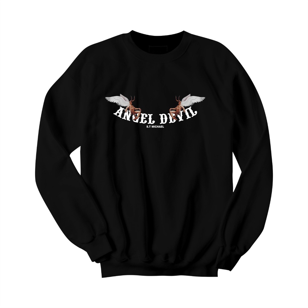 SWEATER CREWNECK WANITA ANGEL DEVIL SIZE M-XXL