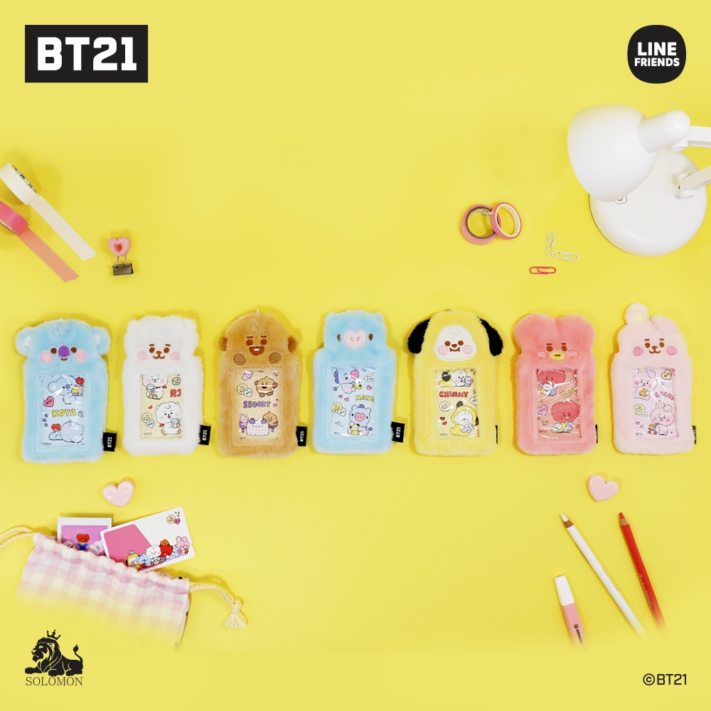 KPOP - BT21 Fur Photocard Holder BT21 Official Line Japan New Version 2