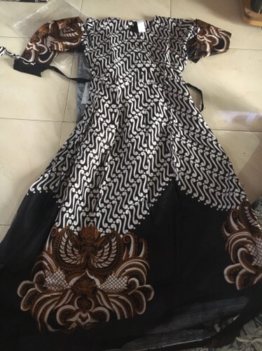 Ms Gamis Batik Sriwedari Maxi Jumbo Bumil/busui Katun Sogan Allsize Ld 104 Dan 120.