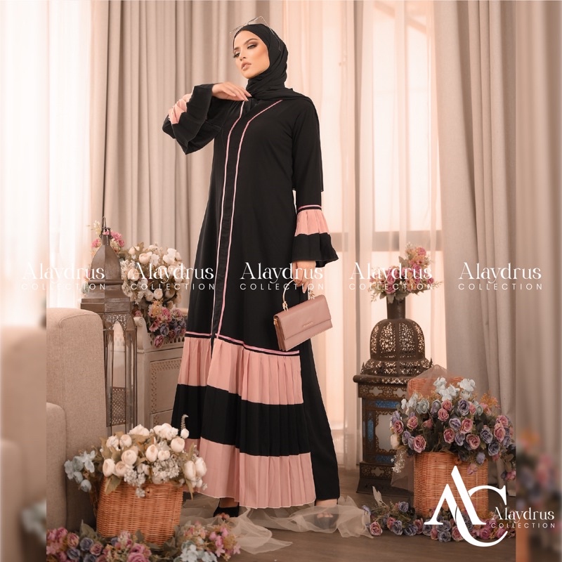 Abaya Dress Plisket Maxi Arab Saudi Bordir Zephy Turki Umroh Dubai Turkey By AlaydrusCollection 113