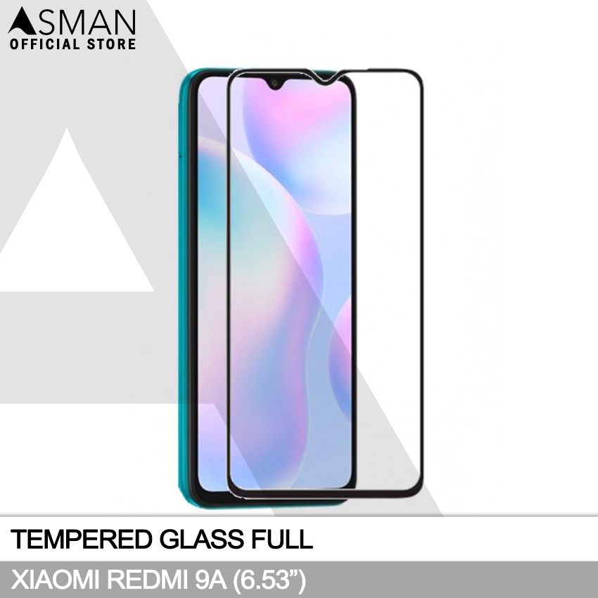 Tempered Glass Full Xiaomi Redmi 9A (6.53&quot;) | Anti Gores Kaca - Hitam