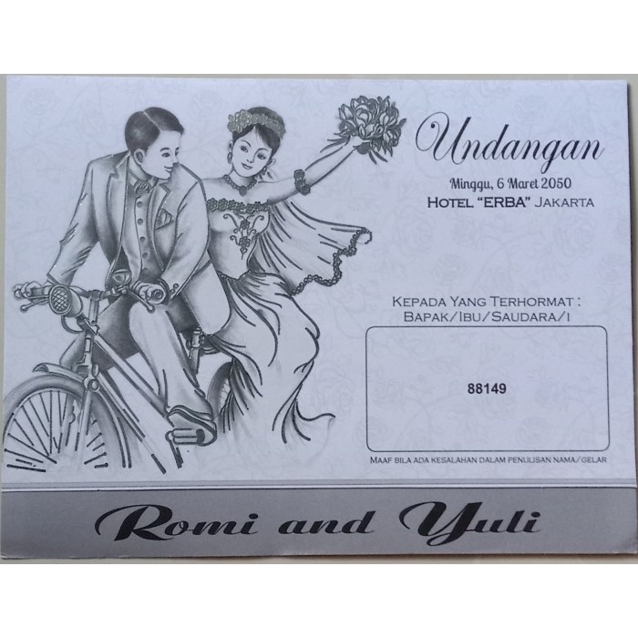 Blangko Undangan Pernikahan ERA BARU / ERBA 88149 COVER Harga Murah