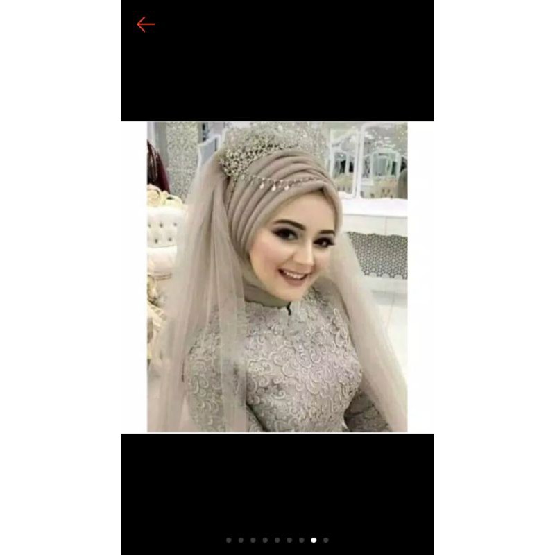 Hijab pengantin Turki veil kerudung slayer 100 cm veil jilbab pengantin hijab jilbab akad bride untuk gaun wedding slendang pengantin fashion veile motif baru