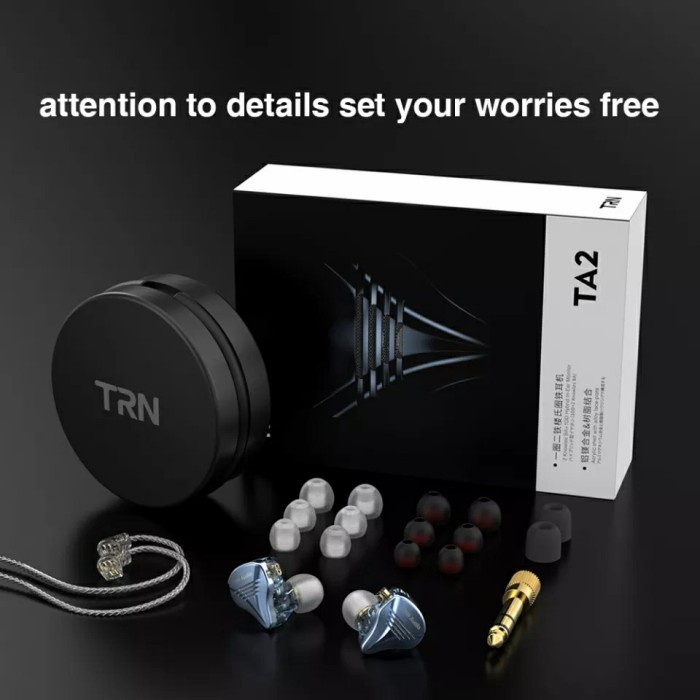 TRN TA2 with Mic 3 Driver Units In Ear Earphone Hybird Headphone HIFI