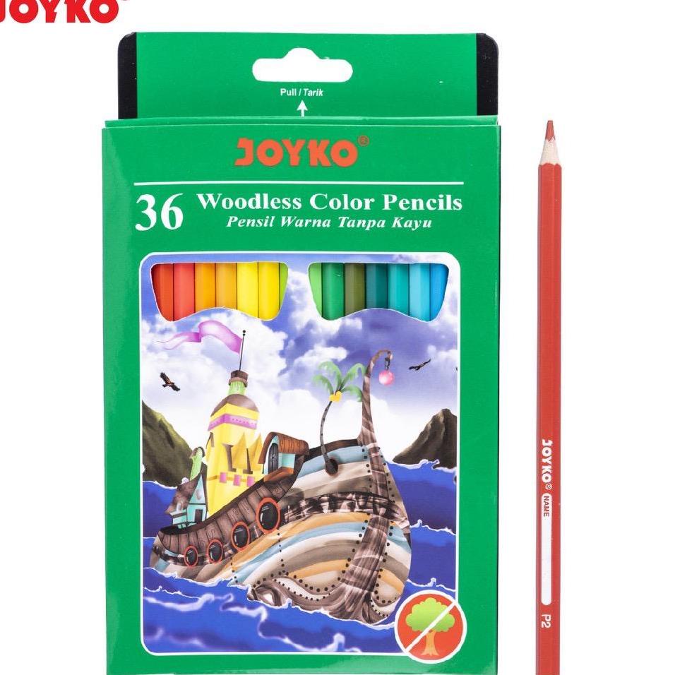 

Grosir Merakyat (ISI 36WARNA) Joyko Pensil Warna Woodless Color Pencils Hexagonal Grip CP-122
