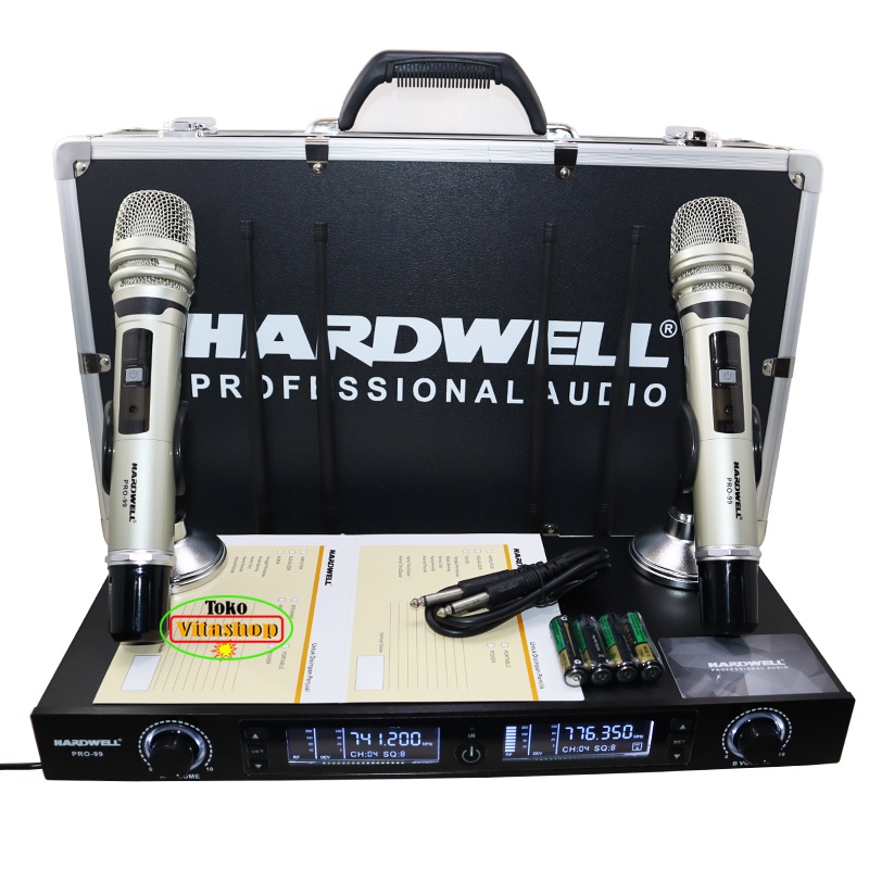 Microphone Wireless Hardwell PRO-99 Mic Werles Free Bok Boper Mik Asli