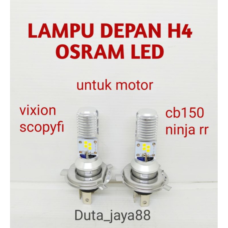 LAMPU DEPAN H4  OSRAM LED ORIGINAL UNTUK MOTOR VIXION SCOPY CB 150 NINJA RR