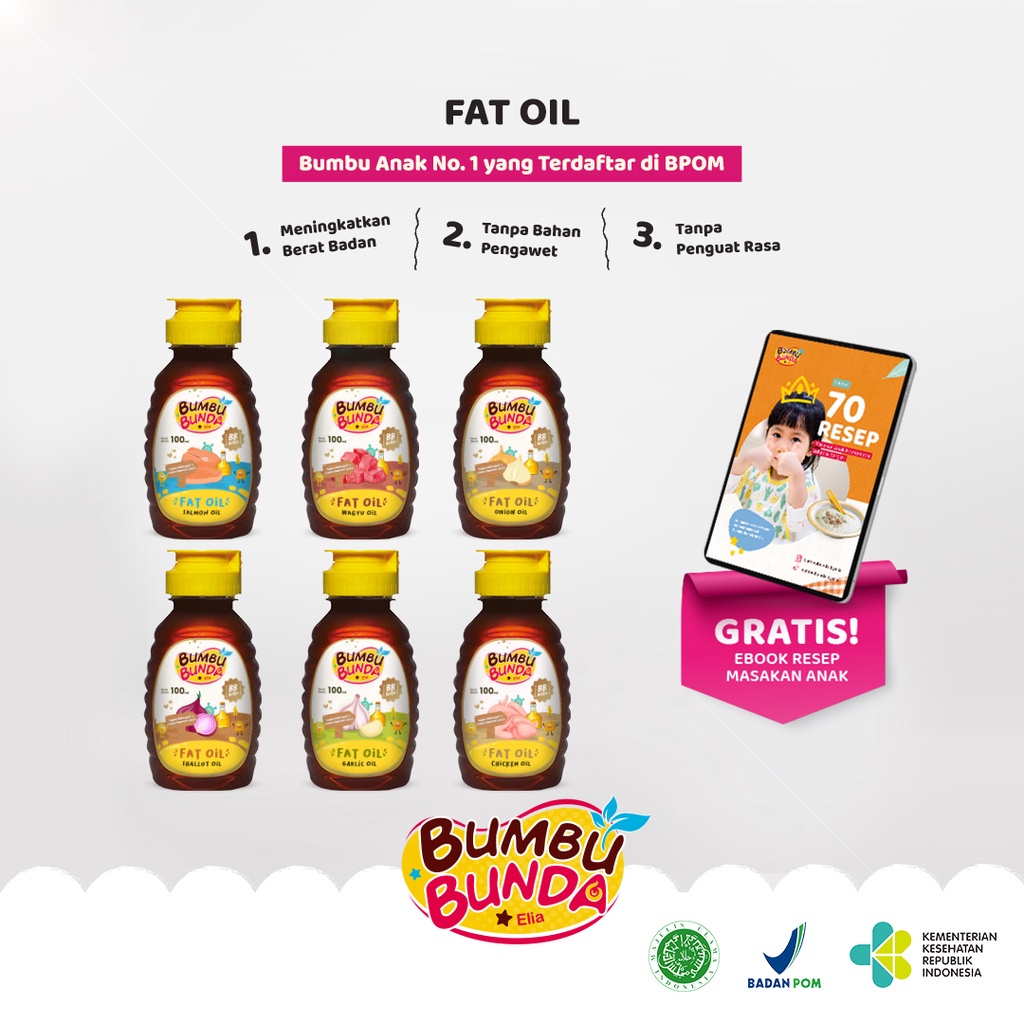 Bumbu Bunda Elia Chicken Fat Oil / Minyak MPASI / BB Booster MPASI / Lemak MPASI / Lemak Bayi / Penambah Berat Badan