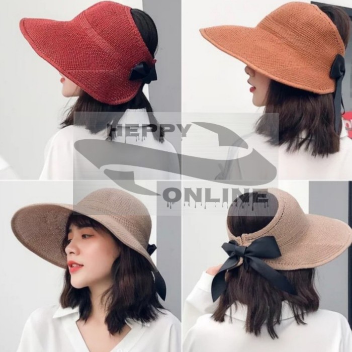 Topi Pantai Wanita fashion golf olahraga pantai outdoor  Topi Bucket Hat Hijabers Korea Senam Murah 