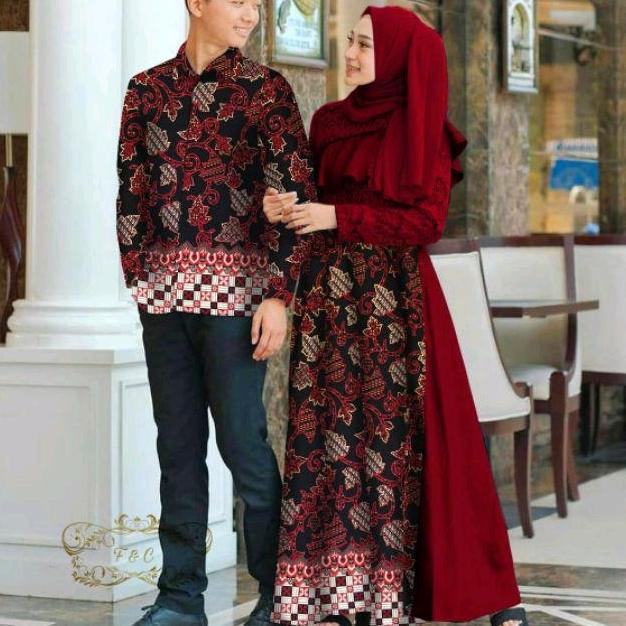 batik couple keluarga modern/Baju muslimah seragam/Cp pasangan/lamaran