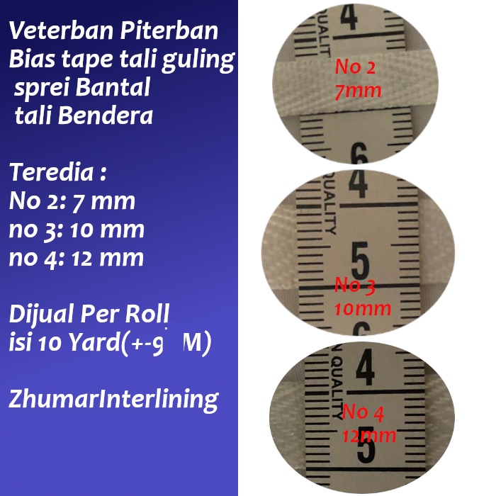 Veterban Piterban Bias tape tali guling  sprei Bantal  tali Bendera