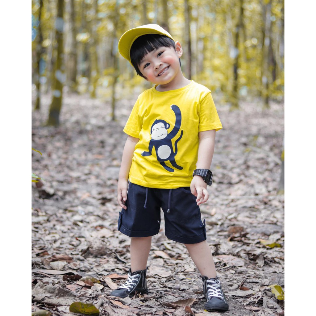 [GROSIR] Kaos anak smilee motif sablon murah