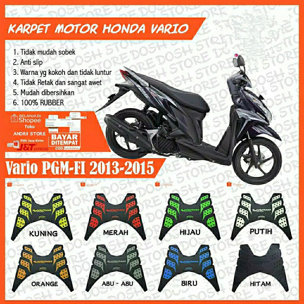 KARPET MOTOR VARIO TECHNO OLD 125 / KARPET VARIO 125 TECHNO / AKSESORIS VARIO / PIJAKAN KAKI VARIO