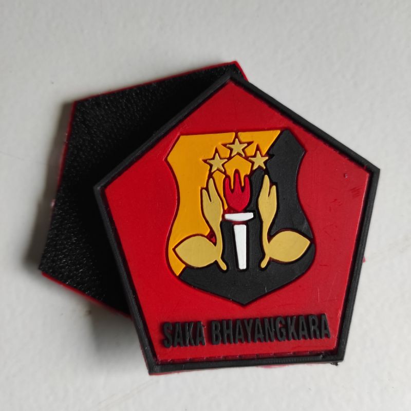 PATCH RUBBER LOGO PRAMUKA SAKA BHAYANGKARA/TEMPELAN EMBLEM KARET VELCRO