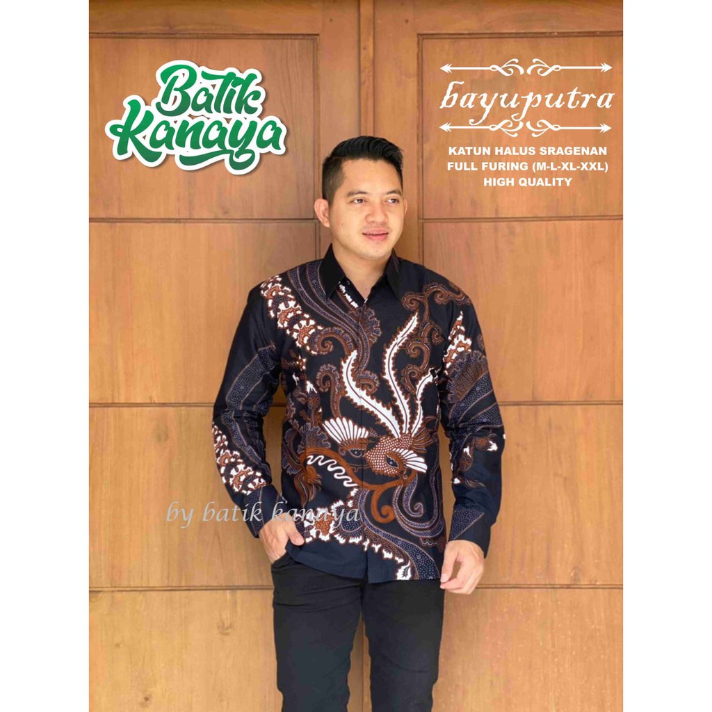 BAYUPUTRA KANAYA  KEMEJA BAJU BATIK SOLO PRIA LENGAN PANJANG FULL FURING ATASAN PREMIUM MODERN KATUN HALUS SUKET SEGORO NAGA MERAH TANAKA DEWO KAMULYAN AJI LUWUNG TURKEY BANYU IJO MANUK BIRU VAMANA ABINAYA BATIK SOLO AMANAH BATIKSOLOAMANAH NATAWIJAYA BIMA