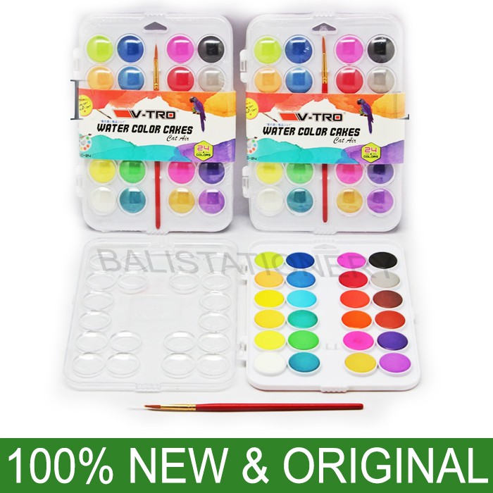 

Water Colors Cake V-TRO 12 - 24 Warna BONUS Kuas