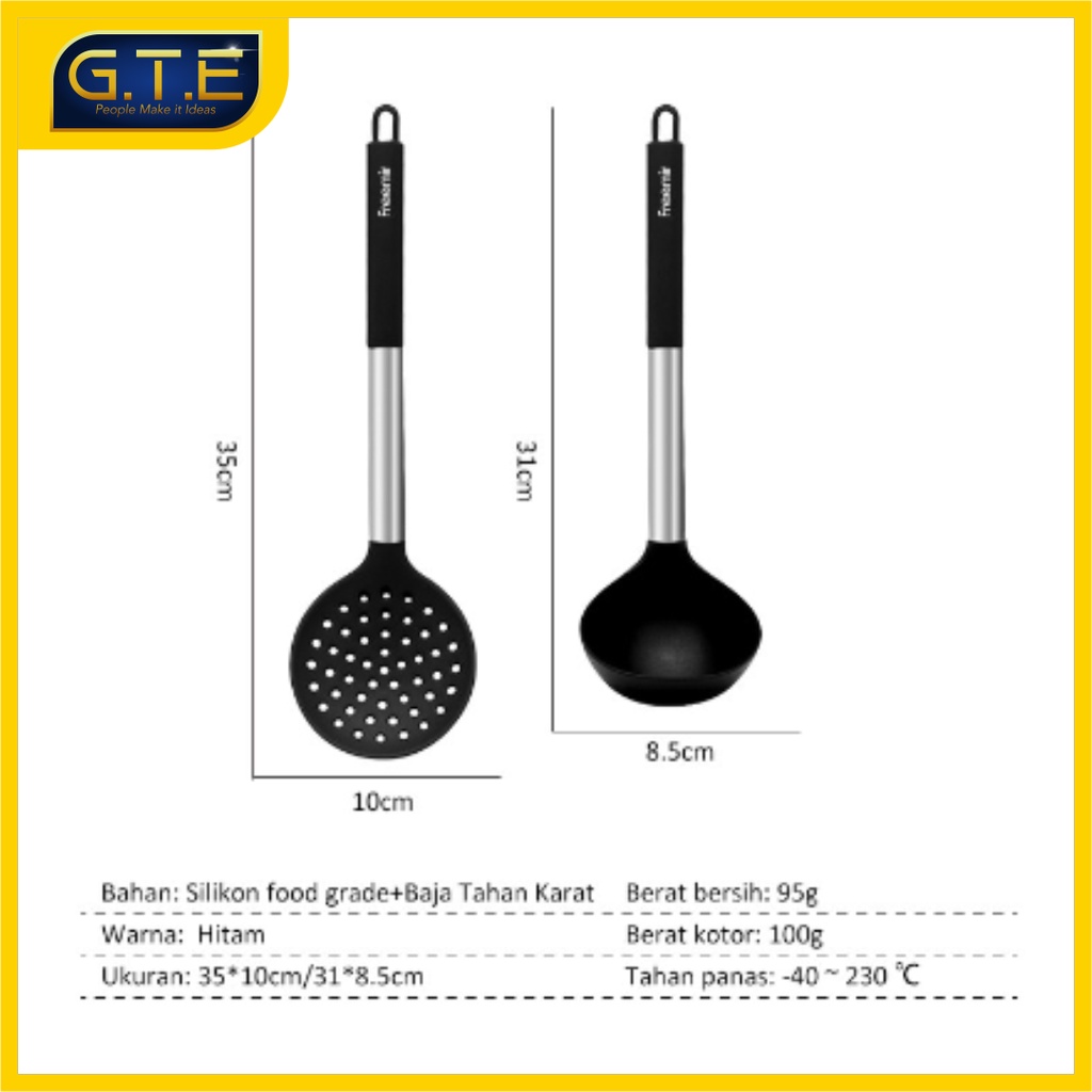 GTE | Kitchen Ware Spatula berbahan silikon food grade yang aman digunakan untuk memasak tidak mudah Lengket /Kitchenware spatula SET