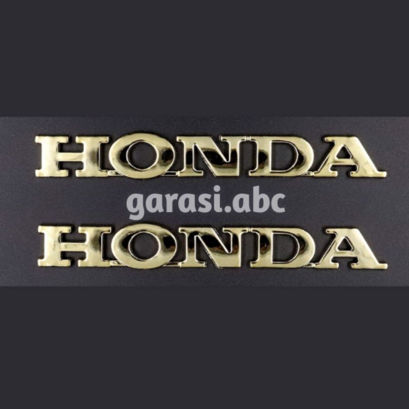 Emblem Badge Body Honda Wing Timbul 3D Sticker Stiker Tulisan Logo Krom Chrome Vario Beat Supra X Street CB R 70 3 D Dimensi Silver Scoopy PCX Gold Wing