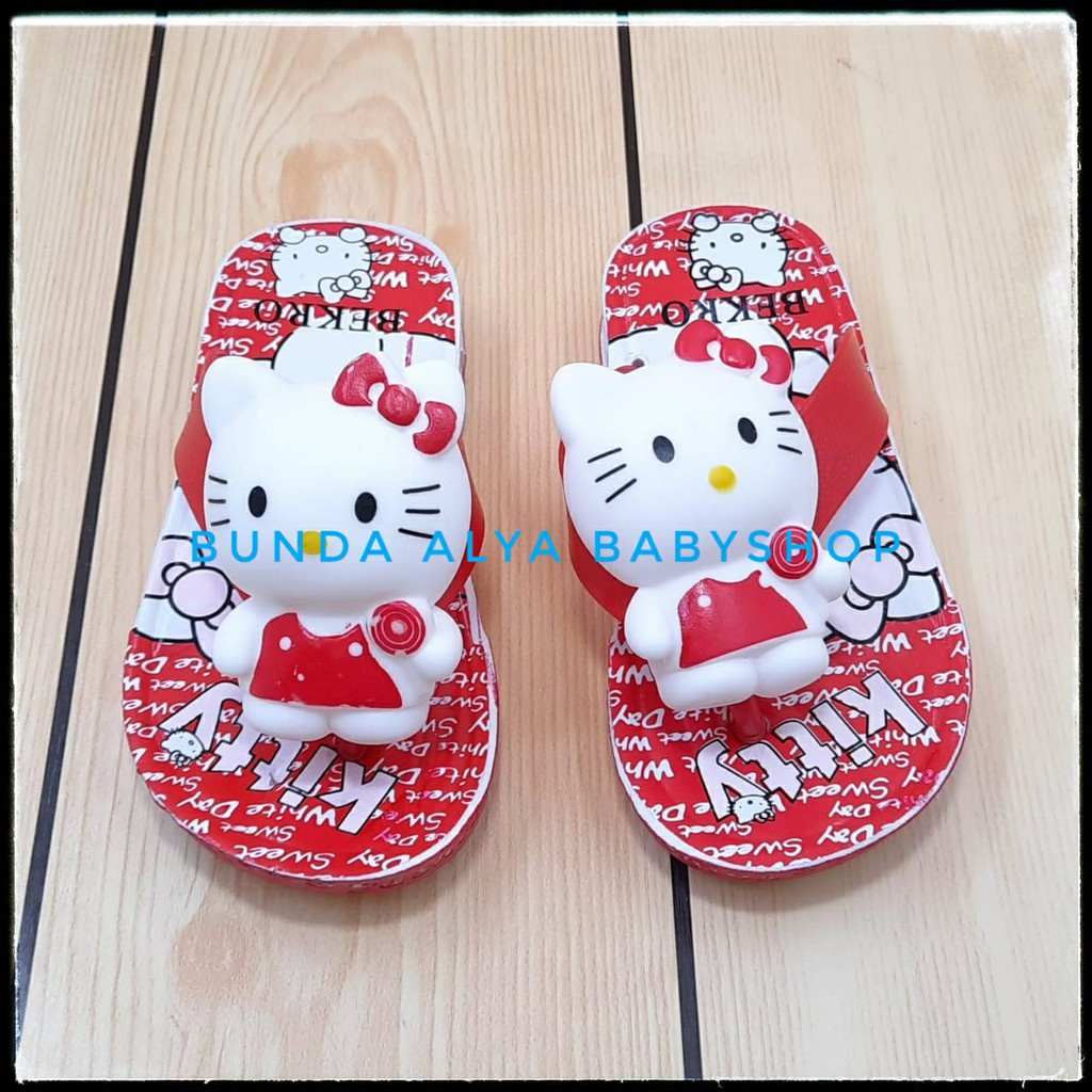 Sendal Jepit Anak Perempuan Usia 2 3 4 Tahun MERAH Sendal Anak Motif Karakter Lucu Bahan Karet Model Kekinian