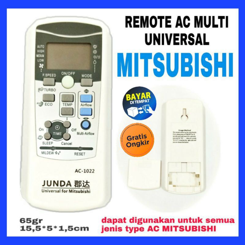 REMOT REMOTE AC MULTI UNIVERSAL AC MITSUBISHI JUNDA AC-1022