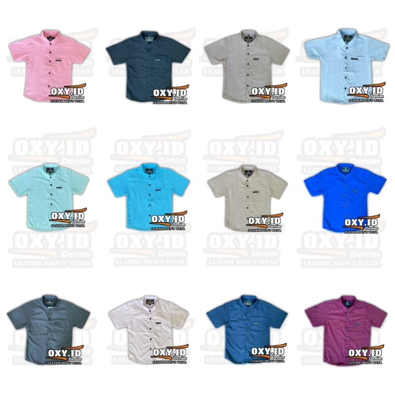 Oskids.id kemeja polos anak lengan pendek Oshkids.id size 1-9 tahun