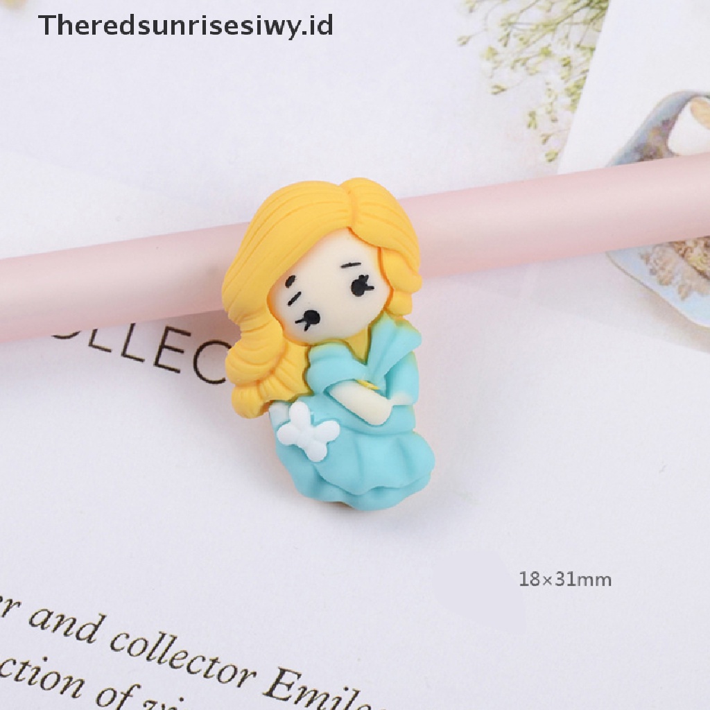 (Theredsunrisesiwy.Id) 10pcs / Set Mainan Miniatur Kartun Princess Bahan Resin Untuk Scrapbook Diy, Ada 7 Model