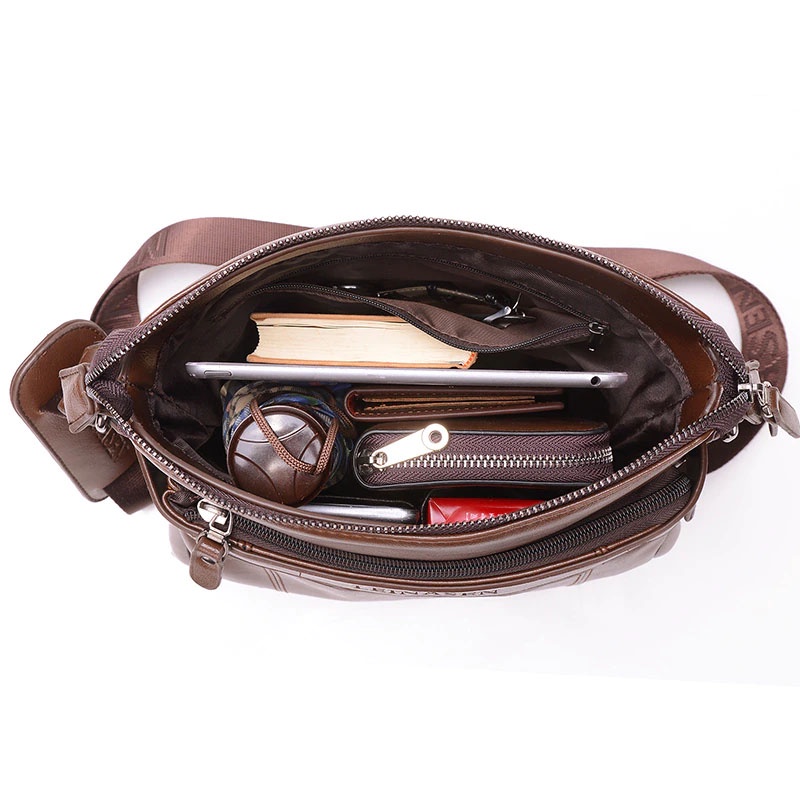 Rhodey Tas Selempang pria kulit Import Premium kerja kantor bisnis Crossbody Tas selempang pria elegant untuk bisnis kantoran ke kantor  tas kulit cowok cowo  Selempang Handbag Shoulder Bag Crossbody tas kurir korea model style