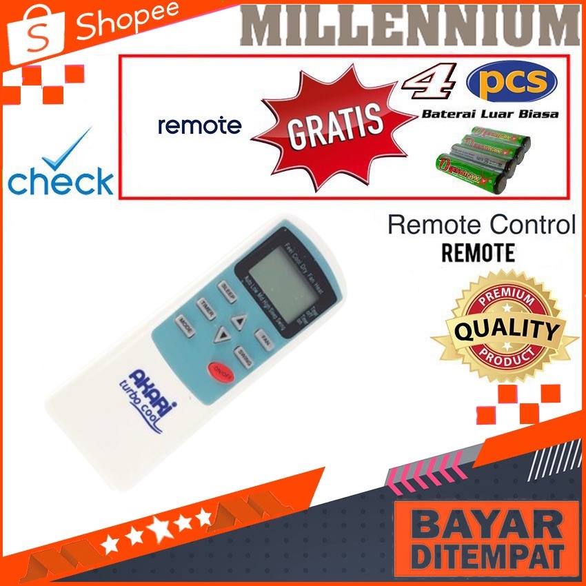 Remot Remote AC Akari Turbo Cool RC-055T 0578PLWI Akari