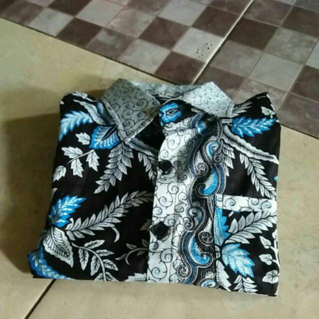 Batik Couple Sania Ruffle Batik Couple Keluarga Motif Sakura Biru