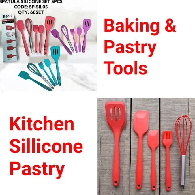 baking pastry tools sillicone kitchen silikon pastry spatula kuas set