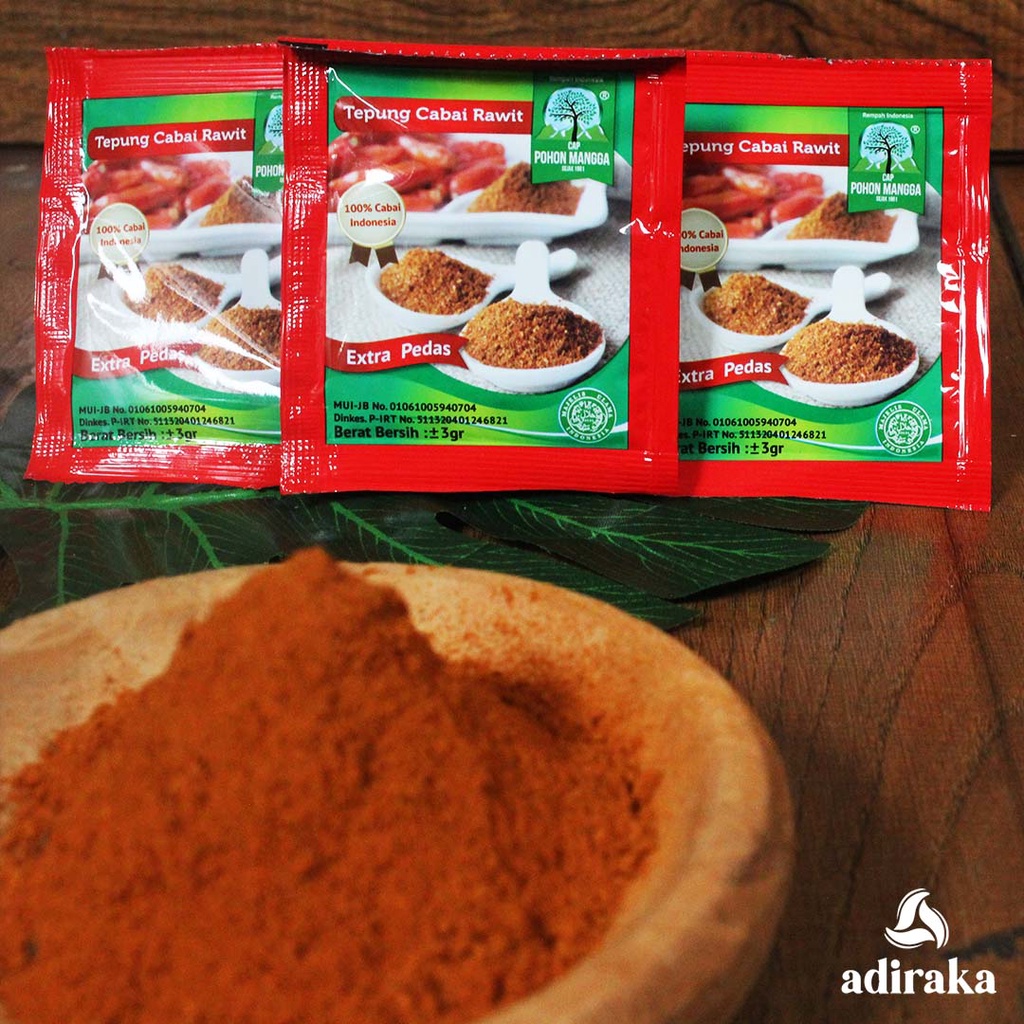 

SAMBAL Bubuk Tepung CABE Cabai RAWIT 1 Renceng isi 14 Sachet 100%HalaL