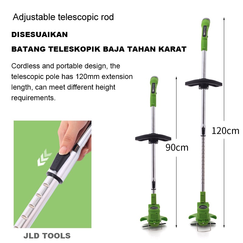 JLD MESIN POTONG RUMPUT BATERAI 12V - CORDLESS GRASS TRIMMER 12 V - GUNTING PEMOTONG RUMPUT PORTABLE