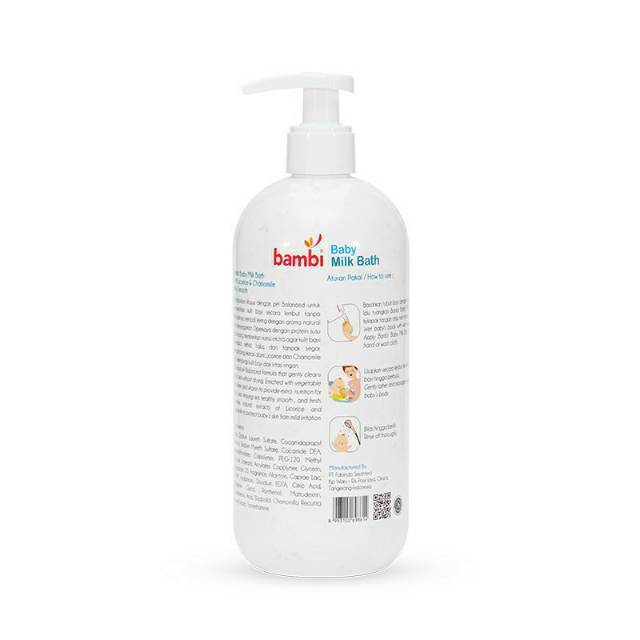 Bambi Baby Milk Bath Pump 500ml - Sabun Bayi