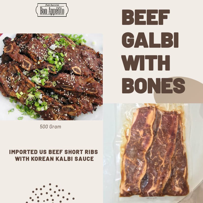 

Beef Galbi With Bones 500 Gram / 100% Daging Sapi Import Halal / Ready To Grill