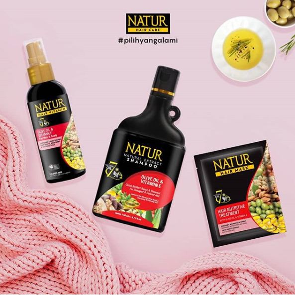 NATUR Hair Care Series (BPOM) Shampoo, Conditioner, Hair Tonic, Hair Recovery Serum (VC)