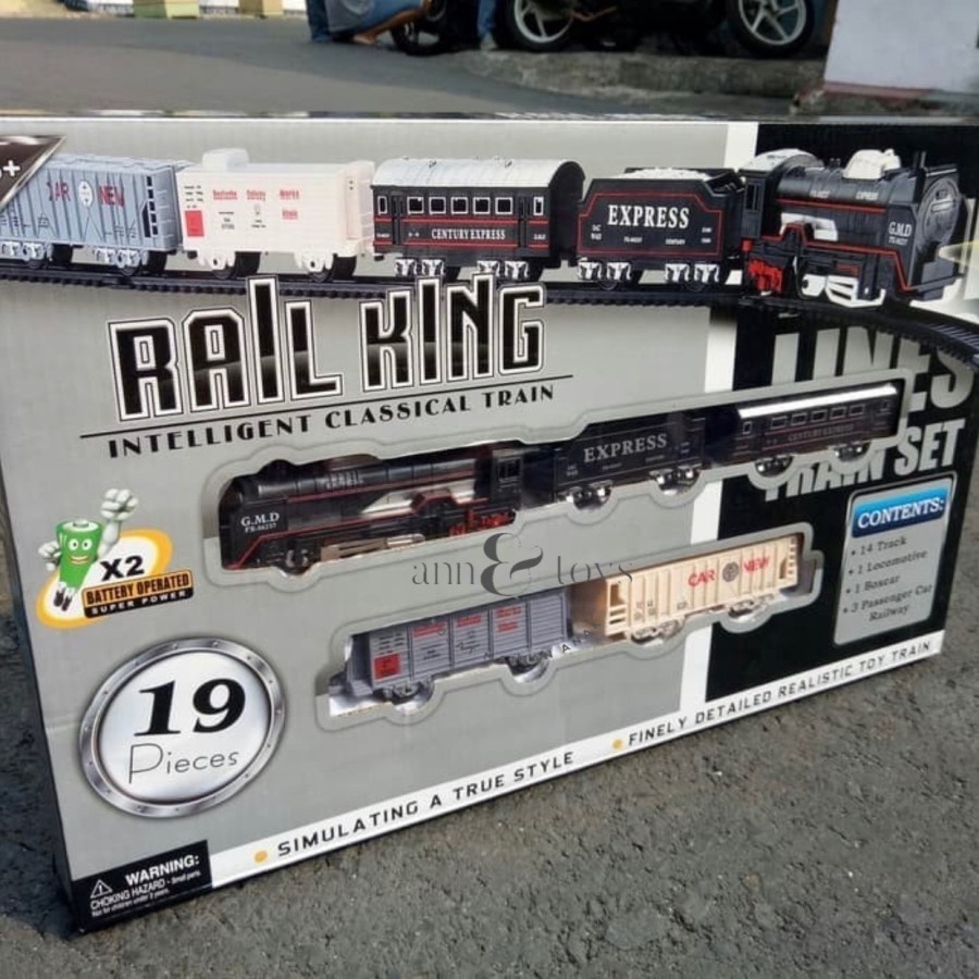 M188 Mainan Edukasi Anak Rail King Kereta Api Train Set 19 pcs